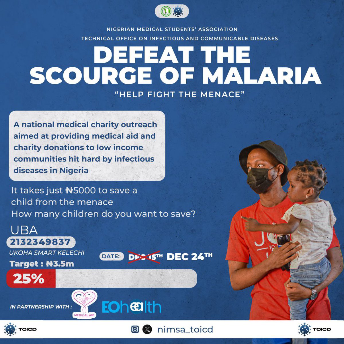 nimsa_icd's tweet photo. To help more children in Nigeria in the fight against infectious diseases, the donation deadline has been extended!

Let's come together and support this cause. Spread the word and encourage others to contribute!✨

#infectiousdiseases #fightthespread #DonateOrShare https://t.co/7YJ5Xp0BJv