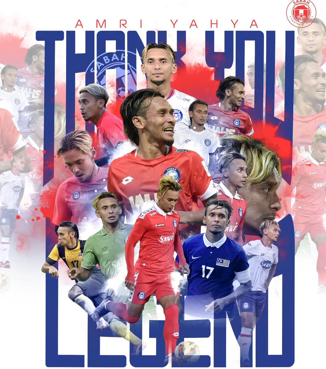 Amri Yahyah bakal bersara. Sabah FC umum ucap selamat tinggal kepada Amri dengan perlawanan esok jadi aksi terakhirnya sebagai pemain profesional. Thank You legend. 🫡