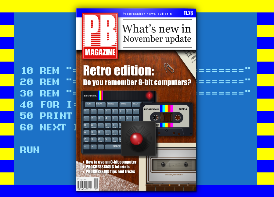 icoeye's tweet photo. The latest Progressbar95 update [ver.1.005] is live on all platforms: iOS, Android and Steam. It introduces 8-bit computers, which have PROGRESSBASIC to create your own small programs and the exclusive PROGRESSOID game mode. Tape noises are included! #progressbar95 #indiegame https://t.co/YwE13Ca0nu