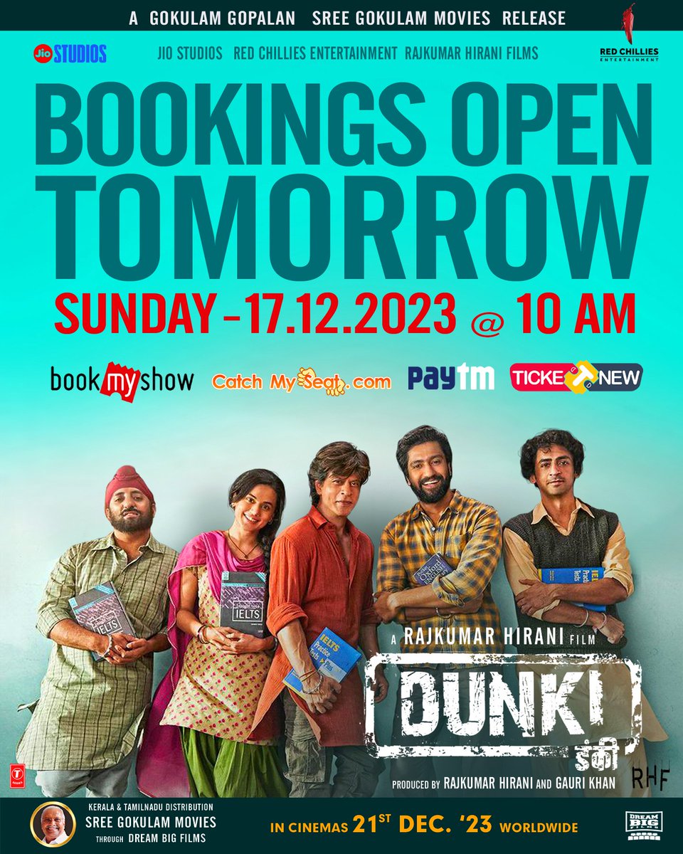 DreamBig_film_s's tweet photo. #redchilliesent
#rhfilmsofficial  #Dunki #RajkumarHirani
@GokulamGopalan
#sharukhkhan @GokulamMovies
 @srkrishnamoorty
@jsujithnair 
@sreegokulammoviesofficial https://t.co/o3HKEjKYnB