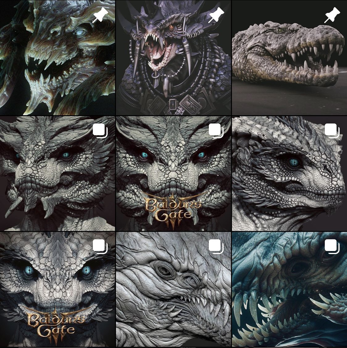MetaDumplings's tweet photo. A little bit of what I've done #PortfolioDay
#BaldursGate3 #BG3 #BaldursGateAdventure #RPGFantasy #BG3Gameplay #dungeonsanddragons #BG3Community #FantasyGaming #BaldursGateFans #gamedevelopment #RolePlayingRevolution #b3d #3dart #zbrush #zbrushsculpt #digitalsculpting #digitalart #sculpting #3d #3dsculpting #3dmodel #monster #conceptart #characterdesign #characterart #LarianStudios #TheArtofBaldursGate3