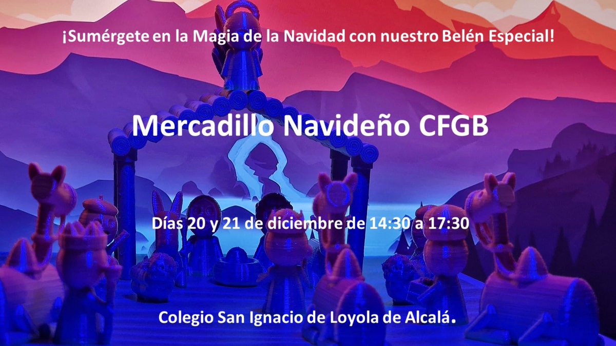 🌟 Os invitamos al Mercadillo Navideño CFGB los días 20 y 21 de diciembre, de 14:30 a 17:30, en la planta -1, al ingresar por la zona del polideportivo. ¡Celebremos juntos la magia de la Navidad! 🎄✨ #MercadilloNavideño #CFGBAlcalá #NavidadEnFamilia