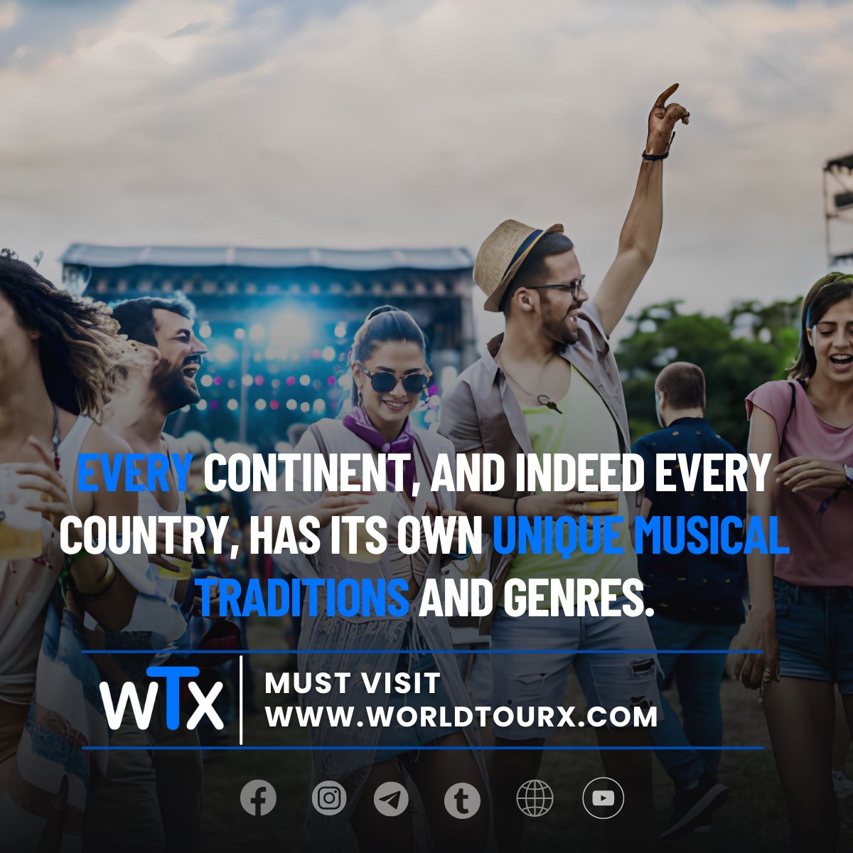 THEWorldTourX's tweet photo. Every continent, and indeed every country, has its own unique musical traditions and genres.

Must visit : https://t.co/zBIHSyCK3f

#worldtourx #travel #visit #worldwide #twitter #like #follow #facebook #instagram #youtube #twitter #tiktok #love #insta https://t.co/bsbSkR6sTg