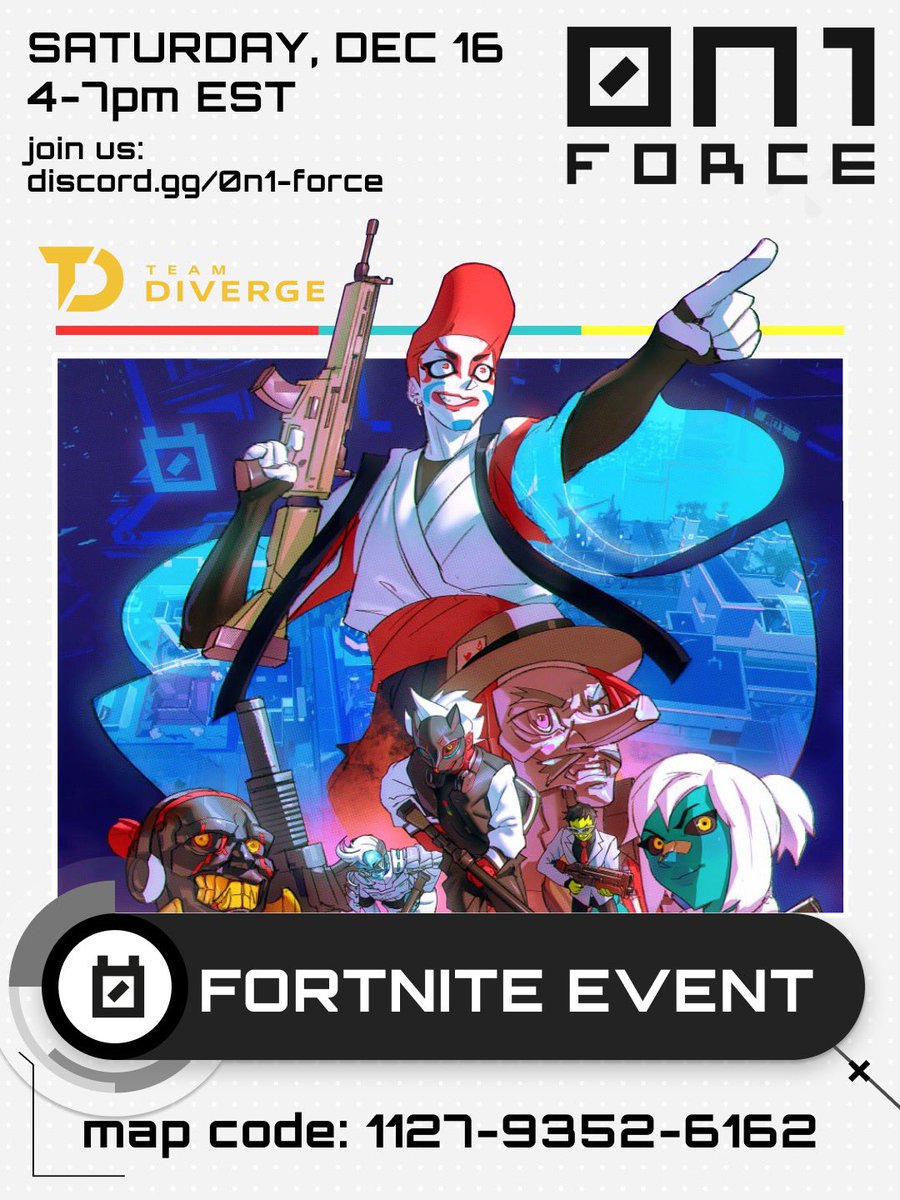 TeamJuJu's tweet photo. 🎮 Join us Dec 16th, 3-7PM EST on Twitch!

👺 We're diving into @0n1force's parkour-friendly no-build battle royale map.

🔗 Come find us in the game!  https://t.co/eQVfCvafLf

🗺️ Map Code: 1127-9352-6162 https://t.co/xMLz8kTOfo