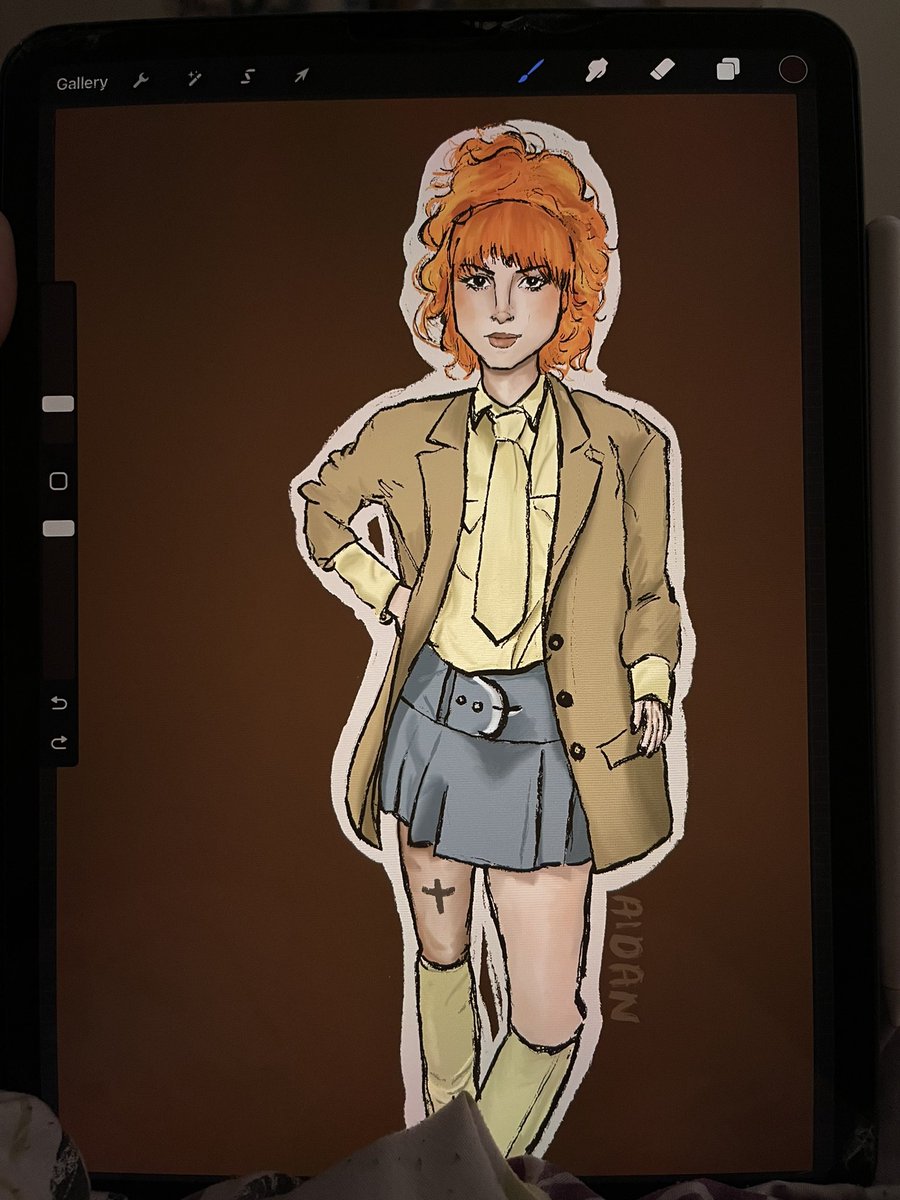 upuntildrag's tweet photo. this took me so long but here’s a drawing of hayley williams 

i don’t usually draw full bodies and this is my first time doing a proper full body drawing so please be nice to me https://t.co/Gk7iEuxq93