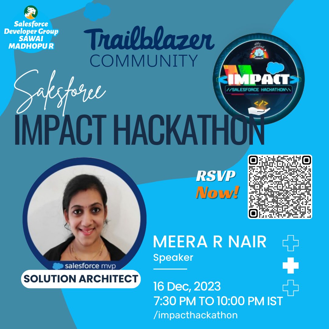 Tarun Gupta 🎙️ #MarketingChampion #Slack #DataDev (@thetarunguptaa) on Twitter photo 1 hour left only Just join Us with the amazing MVP's Session.
#SalesforceMVP #Salesforce <a href="/MeeraNairTVM/">Meera R Nair</a> <a href="/patmcclellan__c/">Pat McClellan (he/him)</a> <a href="/omprakash_it/">Om Prakash</a> #salesforce #salesforcesaturday #codewithtarun #impacthackathon #salesforcehackathon 1 hour left only Just join Us with the amazing MVP's Session.
#SalesforceMVP #Salesforce <a href="/MeeraNairTVM/">Meera R Nair</a> <a href="/patmcclellan__c/">Pat McClellan (he/him)</a> <a href="/omprakash_it/">Om Prakash</a> #salesforce #salesforcesaturday #codewithtarun #impacthackathon #salesforcehackathon