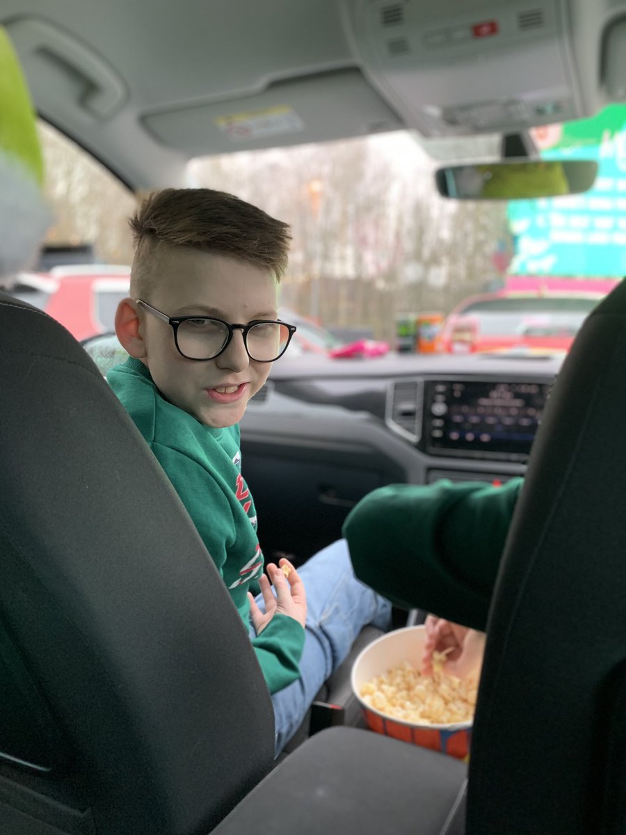 mummyto21's tweet photo. #itisondrivein 
Arthur Christmas with my boys I’m stuck in the back seat they have taken over 😂 https://t.co/tktE2yw36r