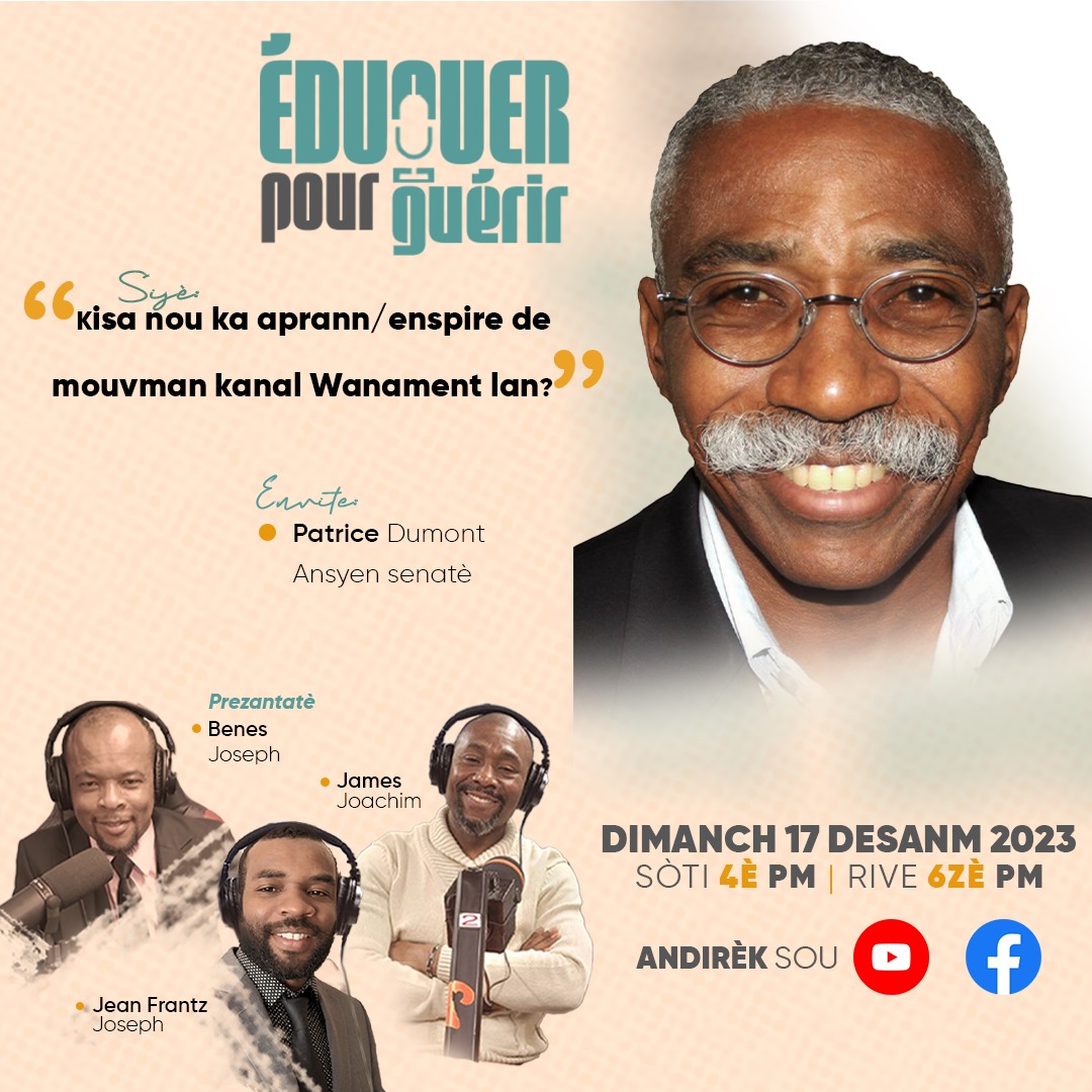 EPG2023's tweet photo. Dimanch k ap 17 desanm 2023 a, se pral dènye emisyon nou pou ane 2023 a. N ap gen gwo kokenn chenn emisyon. 

Envite: Ansyen palmantè, @senateurdumont  ak lòt envite sipriz.
Sijè: “Kisa nou ka aprann/enspire de mouvman kanal Wanament lan?” . N ap andirèk sou Facebook ak Youtube https://t.co/L4Z0uHff6w