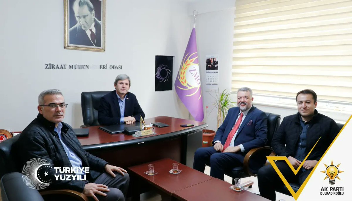 AbdullahKalin46's tweet photo. Biz Varız!

31 Mart 2024 Mahalli İdareler Seçimleri kapsamında bugün Ziraat Mühendisleri Odası Kahramanmaraş Şube Başkanı Sayın Mustafa Kırbaş beyefendiyi ve Yönetim Kurulu Üyelerimizi ziyaret ederek Dulkadiroğlu İlçemiz için istişarelerde  bulunduk. https://t.co/3Wdlf4gHNN