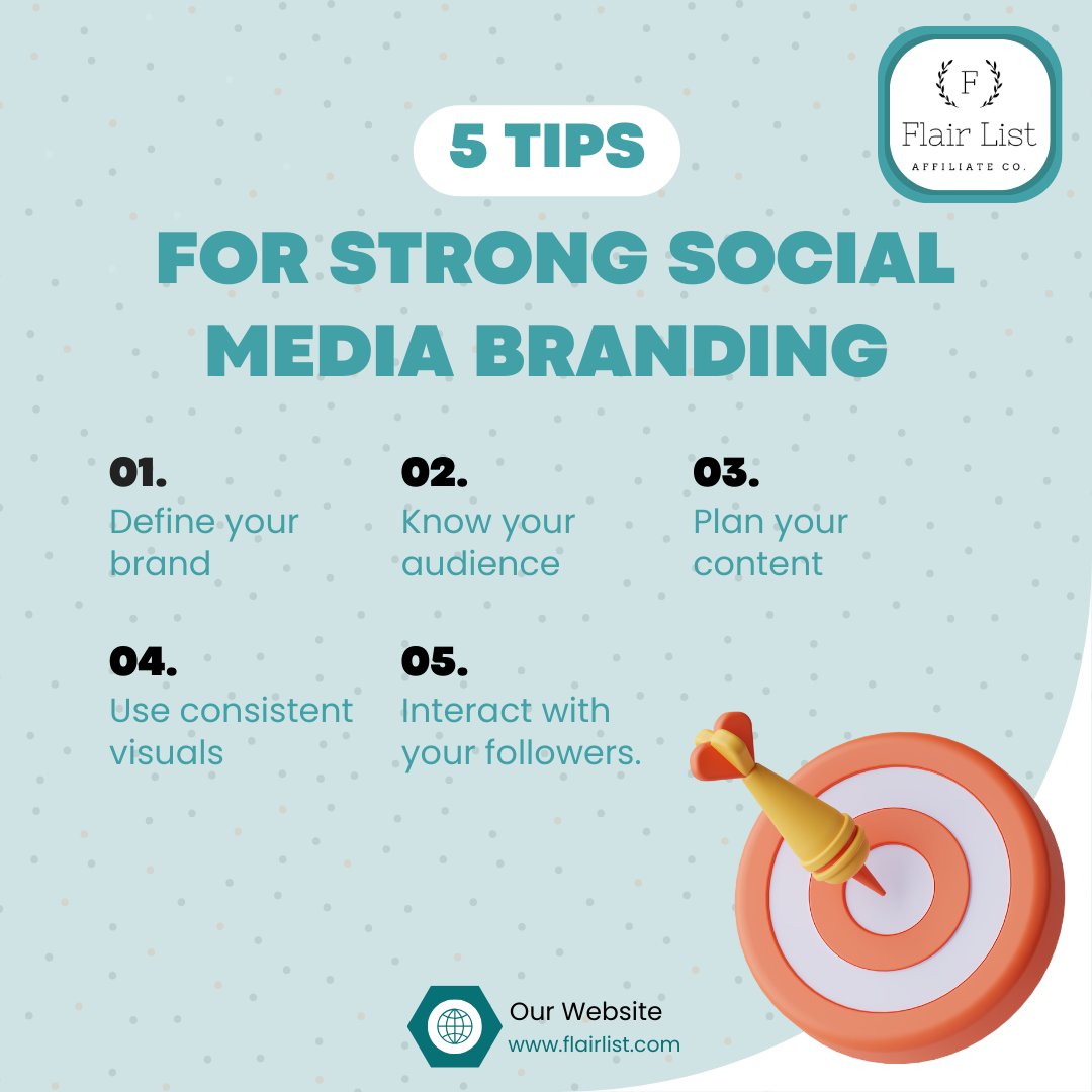 Unlock the power of strong social media branding with these 5 tips: Define your brand, maintain consistent visuals, understand your audience, plan strategic content, and engage with your followers.

#BrandDefined #VisualConsistency #AudienceInsights #StrategicContent
