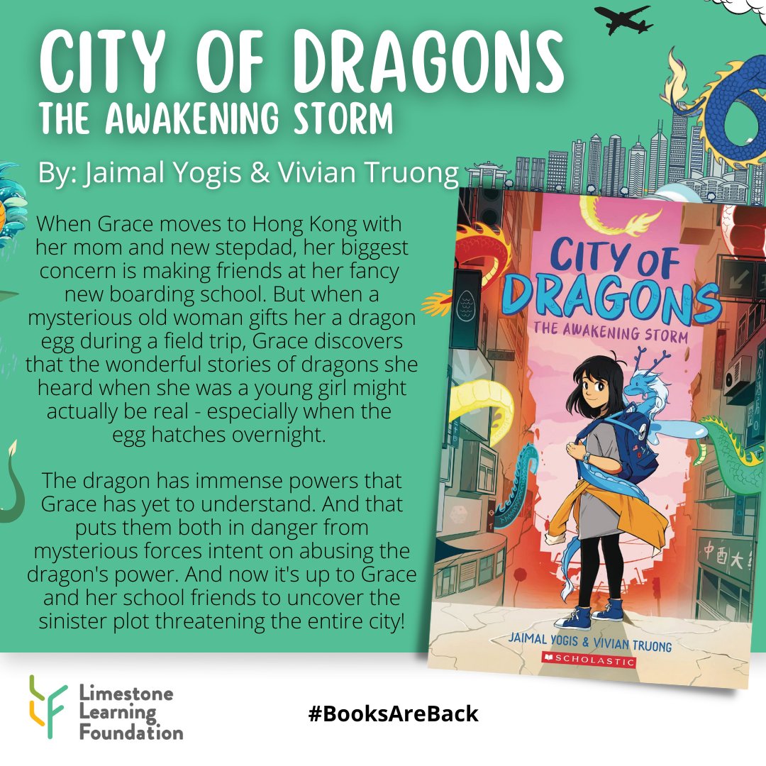 LLFdn's tweet photo. 'City of Dragons: The Awakening Storm’ by @jaimalyogis &amp; @SuperRisu is 1 of 27 titles included in the #BooksAreBack Phase III sets the LLF gifted to @limestonedsb classes of grade 7-8 students!

𝑳𝒆𝒂𝒓𝒏 𝒎𝒐𝒓𝒆 - https://t.co/TAK8D27snl

#myreadinglife https://t.co/u2sFY0dWX6