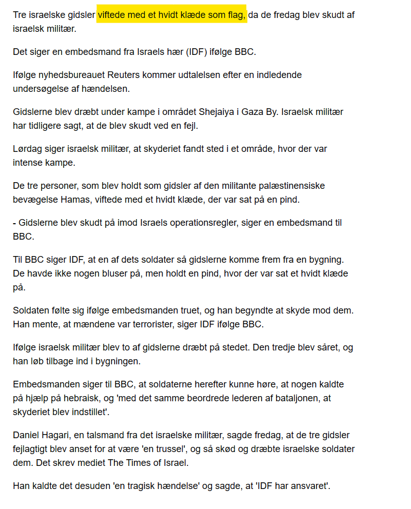 M_K_Petersen's tweet photo. #Bonusinfo;
Man skyder vel ikke folk ned, der vifter med et hvidt flag?
JO, HVIS MAN ER EN FORSAMLING KRIGSFORBRYDERE!!!
#DKMedier #DKpol https://t.co/Levsk3crWN