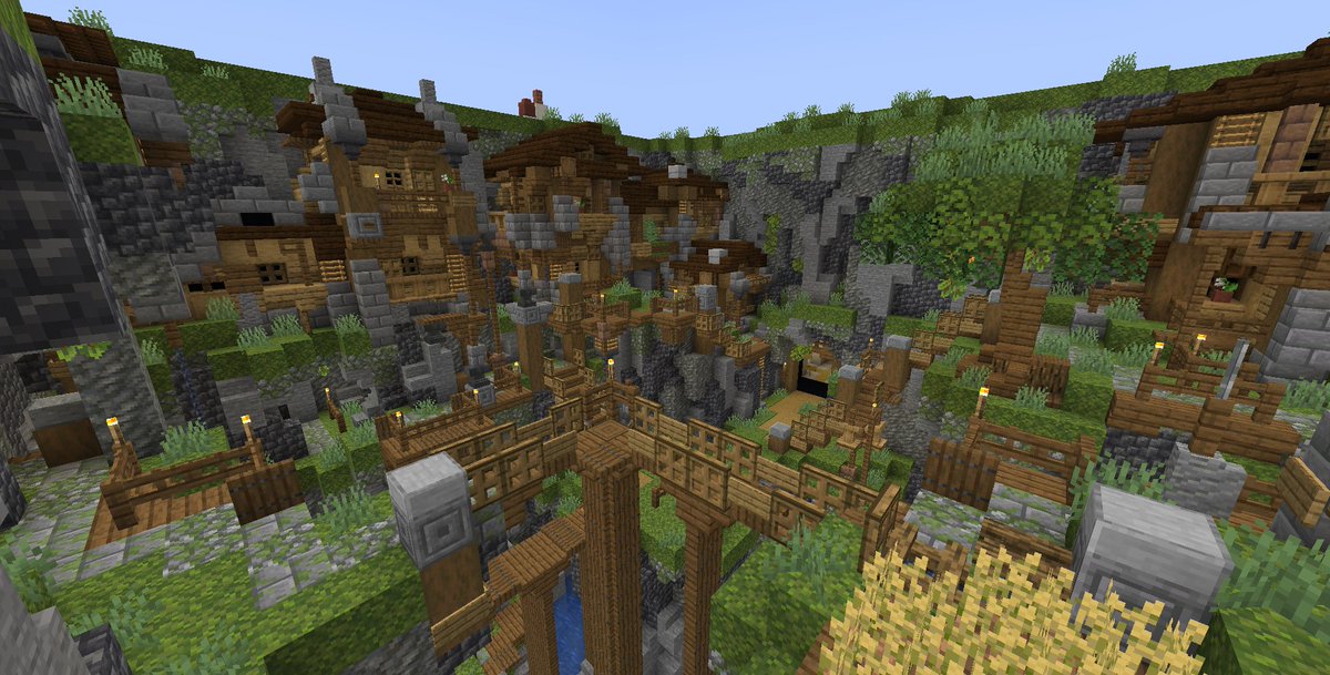 Nure1030's tweet photo. ごちゃっとした集落作ってきました！

#クラフトコレクション
#minecraft建築コミュ https://t.co/I4fBnjrxAb