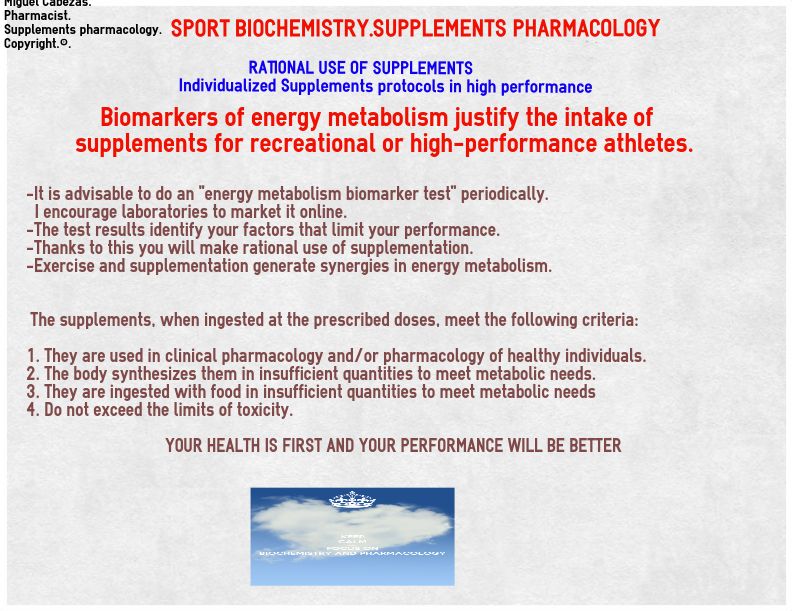 Biomarkers of energy metabolism justify the intake of supplements.