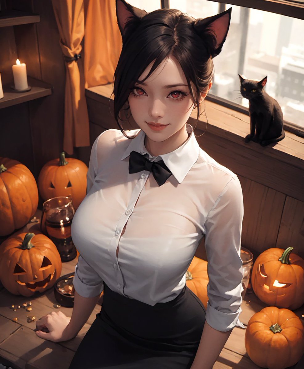dablakhammer's tweet image. #AIgirl #uniform #buttonedup #buttonup #buttondown #neko