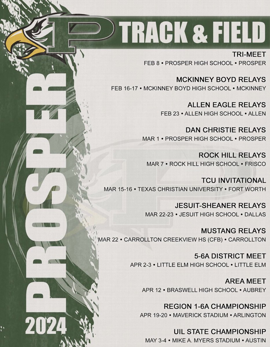23-24 PHS Track &amp; Field schedule! #prospertrack #thrower