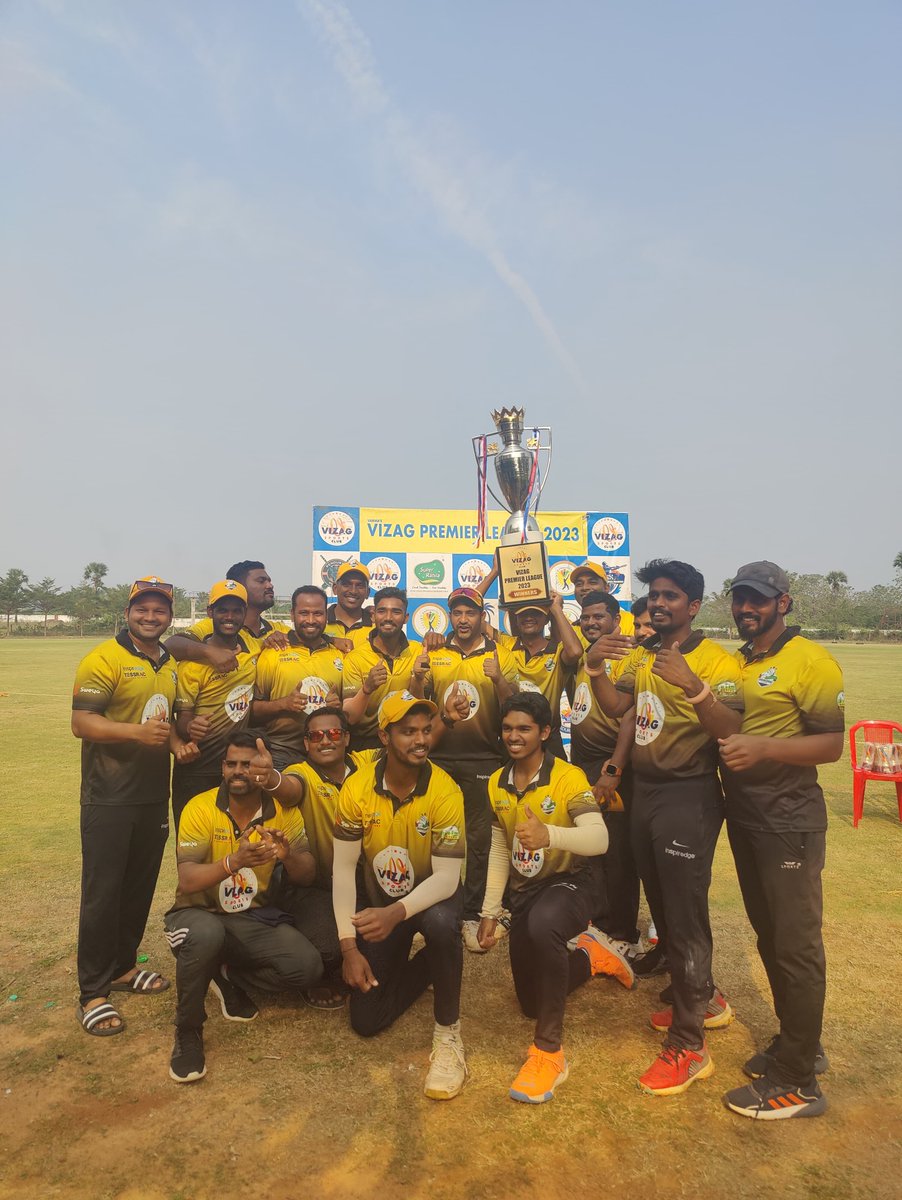 RushikondaRiser's tweet photo. 🏆🏏 Rushikonda Risers clinch the Vizag Premier 2023 Cricket Cup!  Victory against Madddilapalem Master Blasters! Thanks to our amazing team and fans for the unwavering support! Varun shines as the Player of the Match in our triumph over Madddilapalem Master Blasters! https://t.co/OMCHl1g7eg