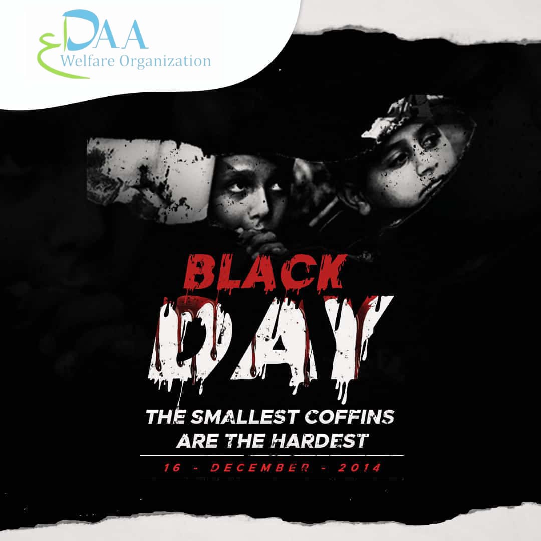 Daa_org's tweet photo. #blackday #16DecemberBlackDay #daaorg
On the 16th of December 2014, the sun rose delightfully but set the Horizon with utter sadness.
It's the day when extremists tried to snatch our beautiful future from us. https://t.co/D8mvnbHLyq