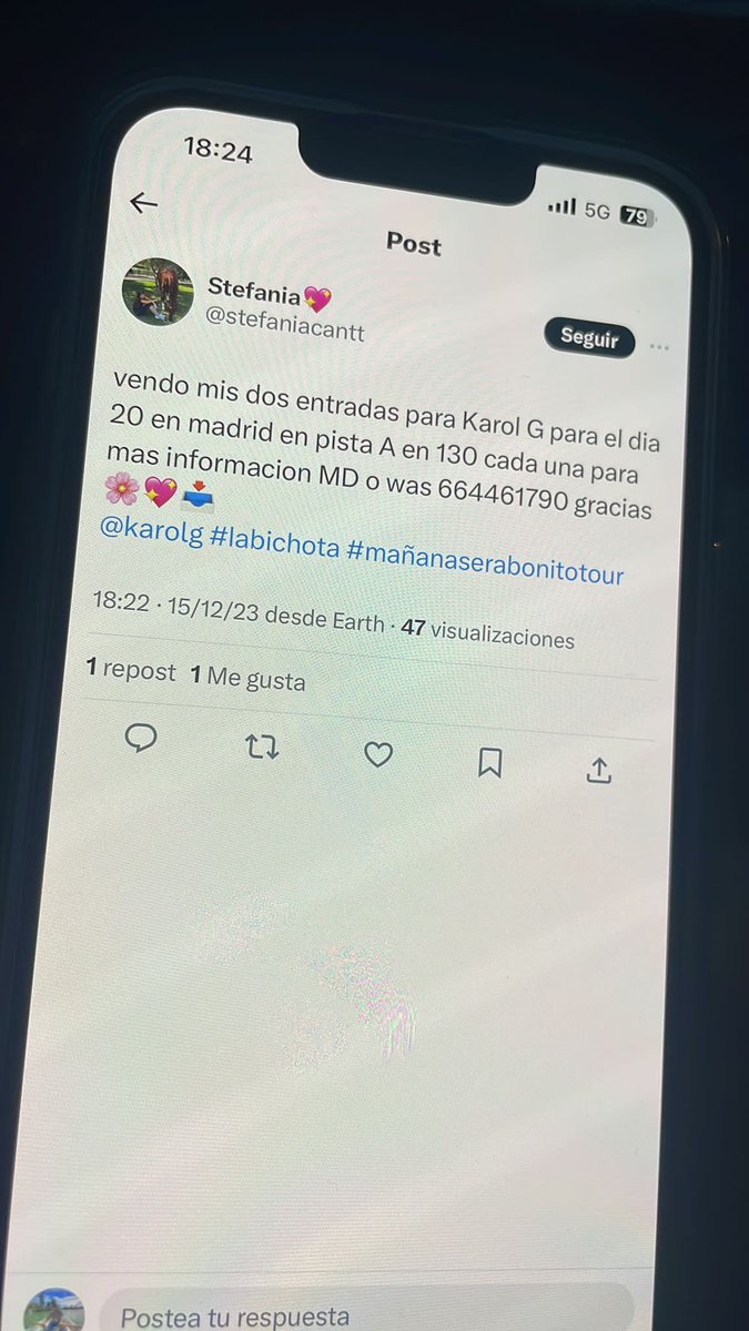 Abejez01's tweet photo. @laaastefyyy00 ESTAFANDO ENTRADAS DE KAROL G Y HACIÉNDOSE PASAR POR OTRA PERSONA CON IDENTIDAD QUE NO ES SUYA!!! CUIDADO!! ESTAFADORA !! 
BORRA Y SUBE EL POST Y SE CAMBIA DE NOMBRE!! https://t.co/E3NX4Tc0iE