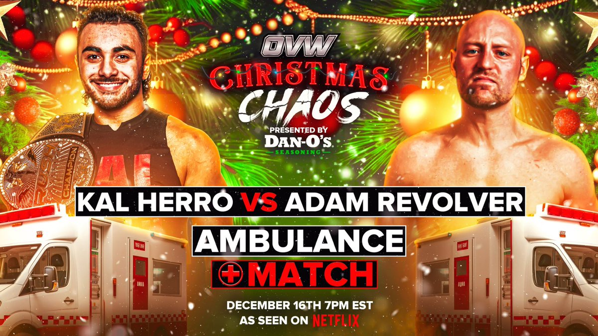 MrPEC_Tacular's tweet photo. TONIGHT 7pmET, DON'T MISS OVW CHRISTMAS CHAOS!!
It's our last LIVE SHOW OF THE YEAR!
We're SOLD OUT so the only way to watch is on PPV:
https://t.co/1itFkYzgyS
I face #overGEEK EC3 in CHAINED CARNAGE!
-THEE FACE of OVW, THEE LEADER of OVW, Mr. OVW, OVW's MAN
@WilliamShatner https://t.co/W0m0pnCYQ2