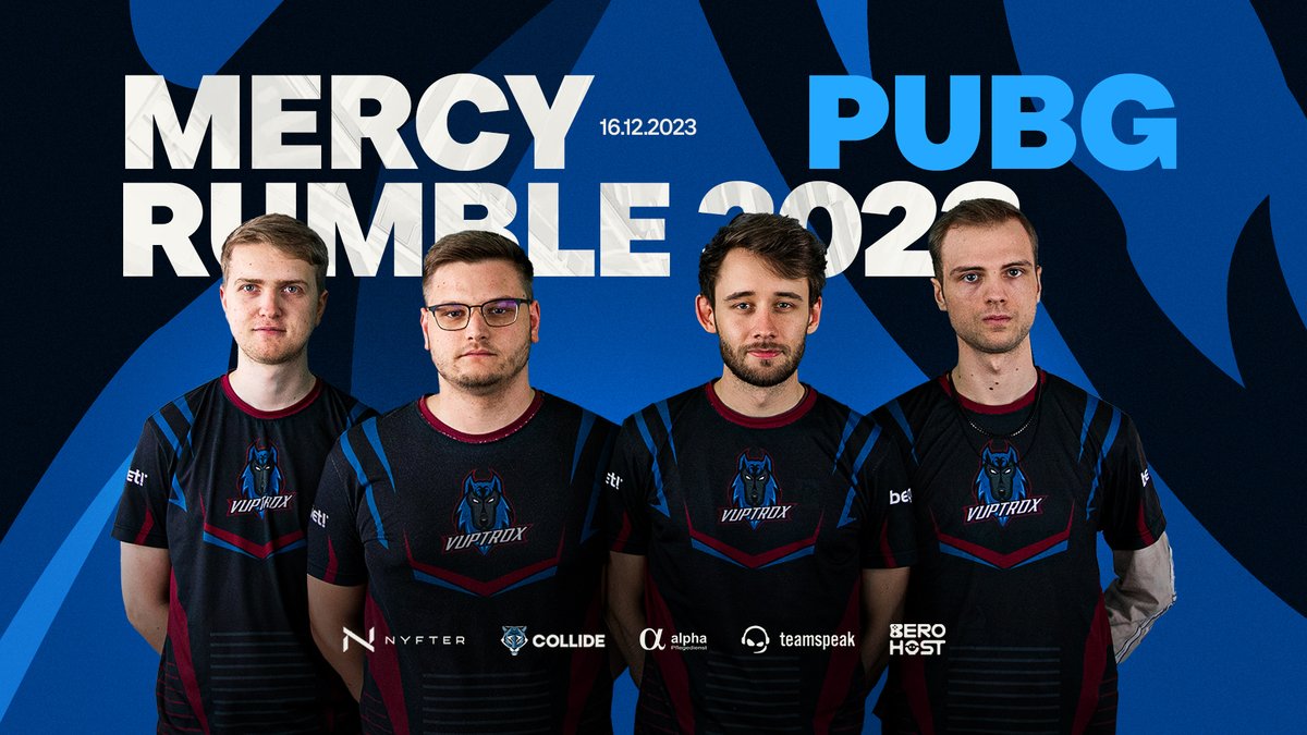 MERCY RUMBLE

Today we participating at the finale of the MERCY RUMBLE tournament.

📆 16 December
⏰ 19:00 CET
🗒️ @mercygaming
📺 twitch.tv/mercygamingoff…

Lineup | <a href="/FutFutPubg/">FutFutFreestailo</a>, <a href="/luca_julius/">Luca</a>, <a href="/vavoryd/">Vavoryd</a>, <a href="/annico223/">nico</a> 

#VPXWIN