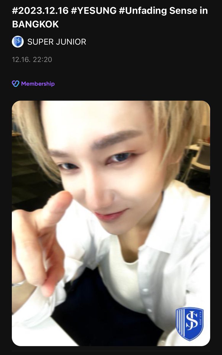 leigh1381's tweet photo. 2023.12.16 WEVERSE Update:
#2023.12.16 #YESUNG #Unfading Sense in BANGKOK
#YESUNG #슈퍼주니어
#슈퍼주니어 #SUPERJUNIOR
#슈퍼주니어KRY #SuperJuniorKRY
💙 https://t.co/KY6wqL9FpK