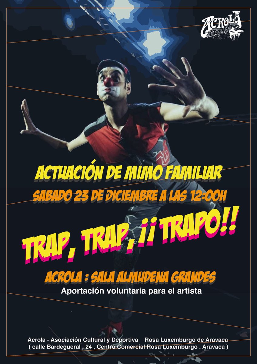 Mimo familiar en ACROLA
Sábado 23  de diciembre, 12 horas
#Aravaca #RosaLuxemburgo