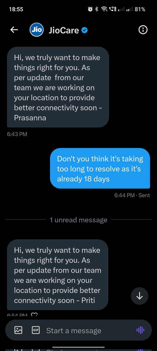 LivepetsIn1's tweet photo. @JioCare you want me to DM check how I get reply in DM. https://t.co/hQje00X7g7