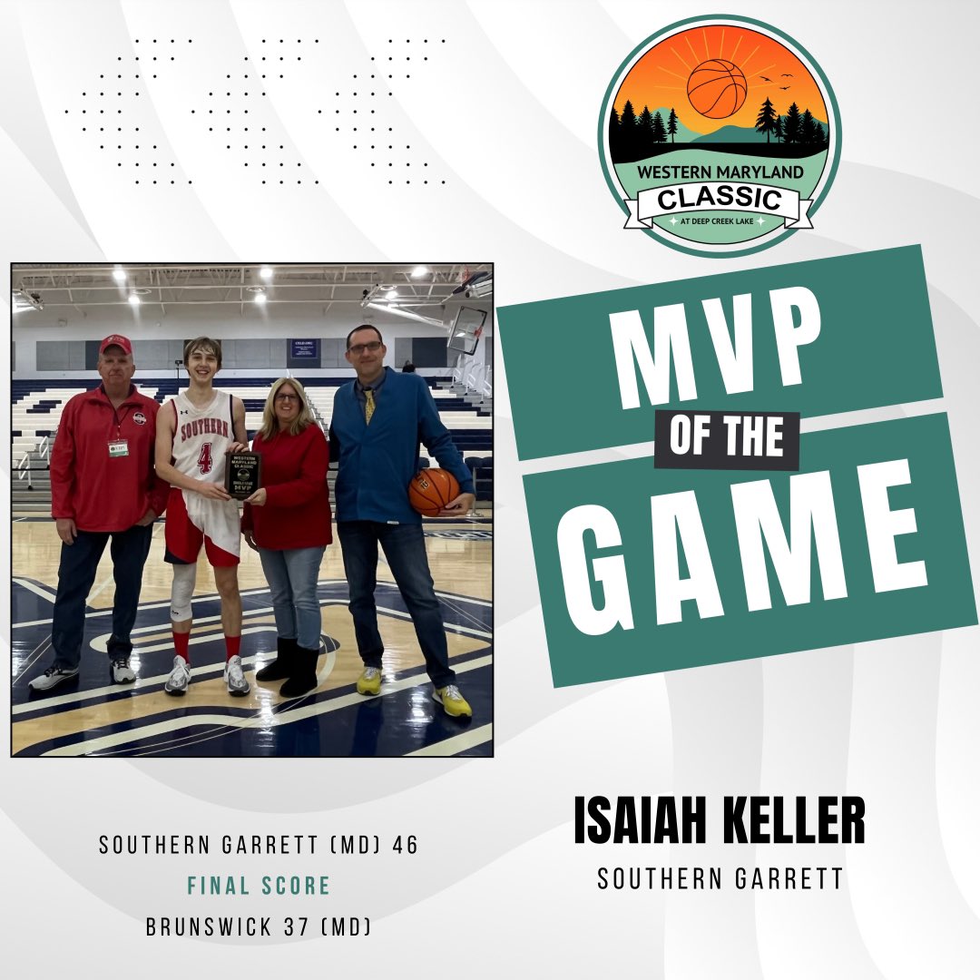 MVP Isaiah Keller of Southern Garrett

(Pictured here with Dan Prete, Rim2Rim Elite, Inc. and Bruce and Carmen Swift, RPM Construction LLC)