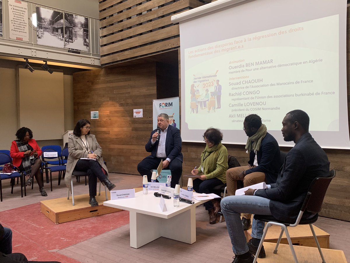 FORIM_MD's tweet photo. Début de la 2etable ronde sur les actions des #diasporas face à la regression des #droits fondamentaux des migrant.e.s avec la participation de @Ouerdia2000 et les membres du #FORIM @des_marocains @CongoHugues #COSIMNormandie @aklimellouli #JIM2023 https://t.co/aooGxWFk5k