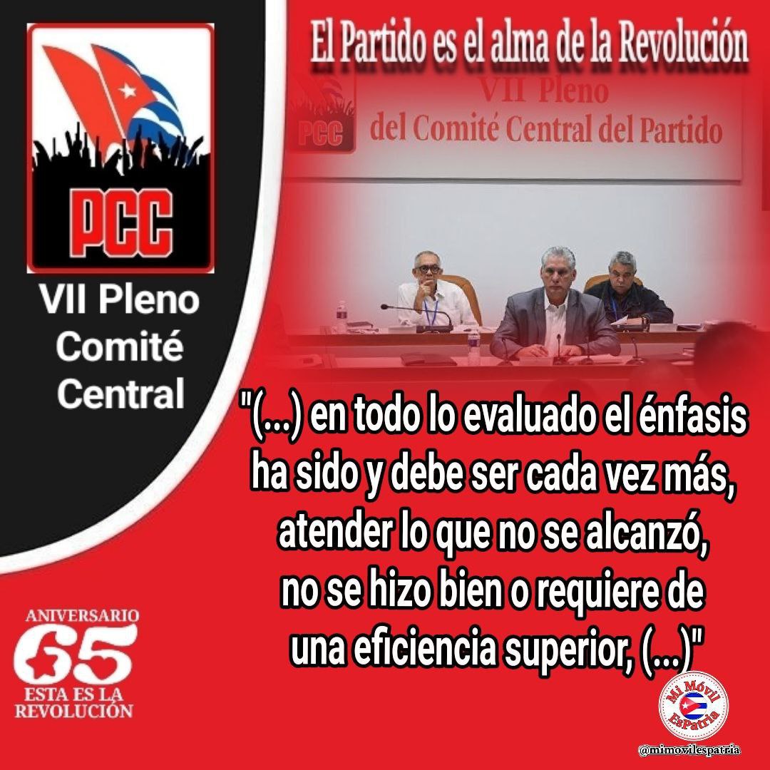 <a href="/elisitalp123/">Ely🌷</a> <a href="/AleidaDCuba/">Aleida</a> <a href="/mimovilespatria/">mimovilespatria</a> <a href="/DiazCanelB/">Miguel Díaz-Canel Bermúdez</a> <a href="/PartidoPCC/">Partido Comunista de Cuba</a> <a href="/UJCdeCuba/">UJC de Cuba</a> <a href="/DrRobertoMOjeda/">Dr. Roberto Morales Ojeda</a> <a href="/PresidenciaCuba/">Presidencia Cuba 🇨🇺</a> <a href="/FMC_Cuba/">FMC de Cuba</a> <a href="/GobiernoCuba/">Gobierno Cuba 🇨🇺</a> <a href="/cdr_cuba/">CDR de Cuba</a> <a href="/CubaMINREX/">Cancillería de Cuba</a> <a href="/EVilluendasC/">Enrique Villuendas</a> <a href="/cubana175765384/">@cubana100%</a> <a href="/CubAlejandrita/">Alejandrita</a> <a href="/OneliaLastre/">Onelia Lastre</a> <a href="/yanejca/">yane</a> @AngelFique79380 <a href="/esopo_cuba/">Esopo</a> <a href="/adrianabc967/">Adriana Betancourt Castillo</a> <a href="/shamra93541/">Shamra</a> <a href="/GelpiGerardo/">Gerardo Gelpi</a> #XIIPlenoCC
#EstaEsLaRevolución