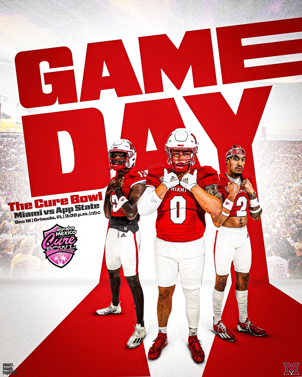 IT’S GAMEDAY‼️

Miami vs App State in the Cure Bowl at 3:30 p.m. on ABC📺

#RiseUpRedHawks | 🎓🏆