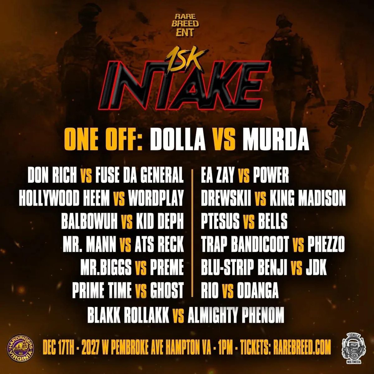 XayeBeats's tweet image. TODAY IS THE DAY Y’ALL  GO CRAZY TODAY  😤😤

If you cant be there in person Go cop the VOD’s aswell for $20 FOR BOTH DAYS‼️‼️
⬇️⬇️⬇️⬇️
rarebreedent.com

#RBE #intakevsbricks #battlerap