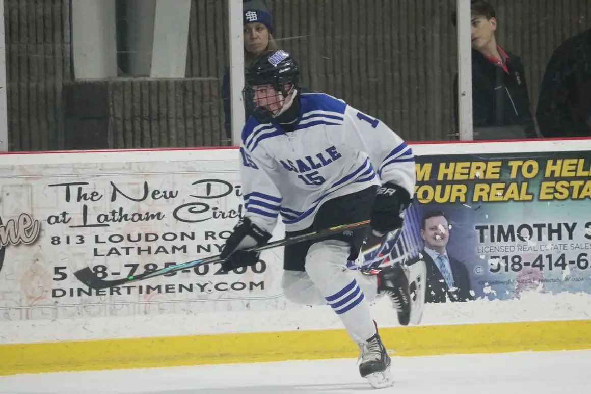 LSICadetHockey's tweet photo. ‼️Game Day‼️ Cadets take on Plattsburgh. #puckdrop at noon at ANA. Fans at home can watch on Livebarn! Let’s go Cadets! ⚪️🔵 #finishstrong #LSIHack @lasallecbc https://t.co/8rcvj1ZOdV