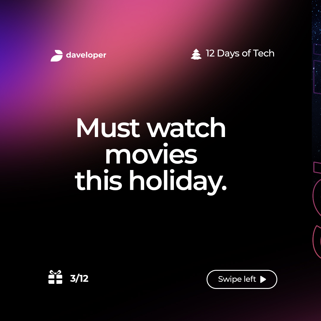 daveloperco's tweet photo. Day 3 || A little code, a little chill. We know you would love to techflix and chill this holiday.
#12DaysOfTech #TechWonderland #Day3 #mustwatch #techtips https://t.co/ai1AUmW5pc