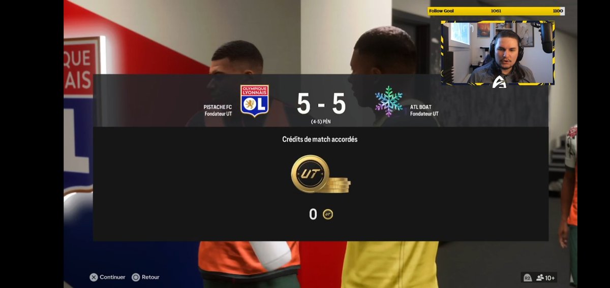 MATCH 2️⃣

Au bout du suspens et d'une cruelle séance de penalty:
🇫🇷@Loris_4K 5-5 (4-5) @_JuanMa_S_G🇪🇸

Rien est fini pour notre joueur dans cette Cash Cup🏆
Bilan @Loris_4K 1️⃣-1️⃣

#AlwaysBeProud