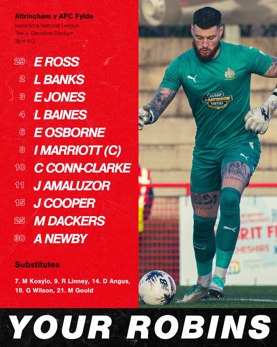 📝 Here's how we are lining up today ⤵️

#COYR #Alty4All