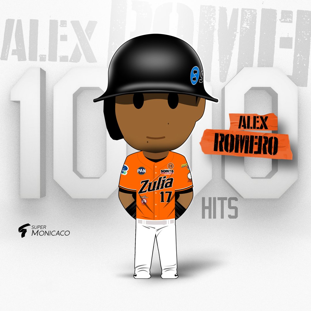 SuperMonicaco's tweet photo. 1️⃣0️⃣0️⃣0️⃣ HITS EN LA LVBP.

👏👏👏 ¡Felicidades, Romerito!

#supermonicaco #disenografico #graphicdesign #ilustracion #illustration #monicaco #artwork #venezuela #beisbol #baseball #lvbp #contodoymas #aguilasdelzulia #aguilas #alacarga #lapasióndetodos #alexromero https://t.co/M6r6fPaO1z