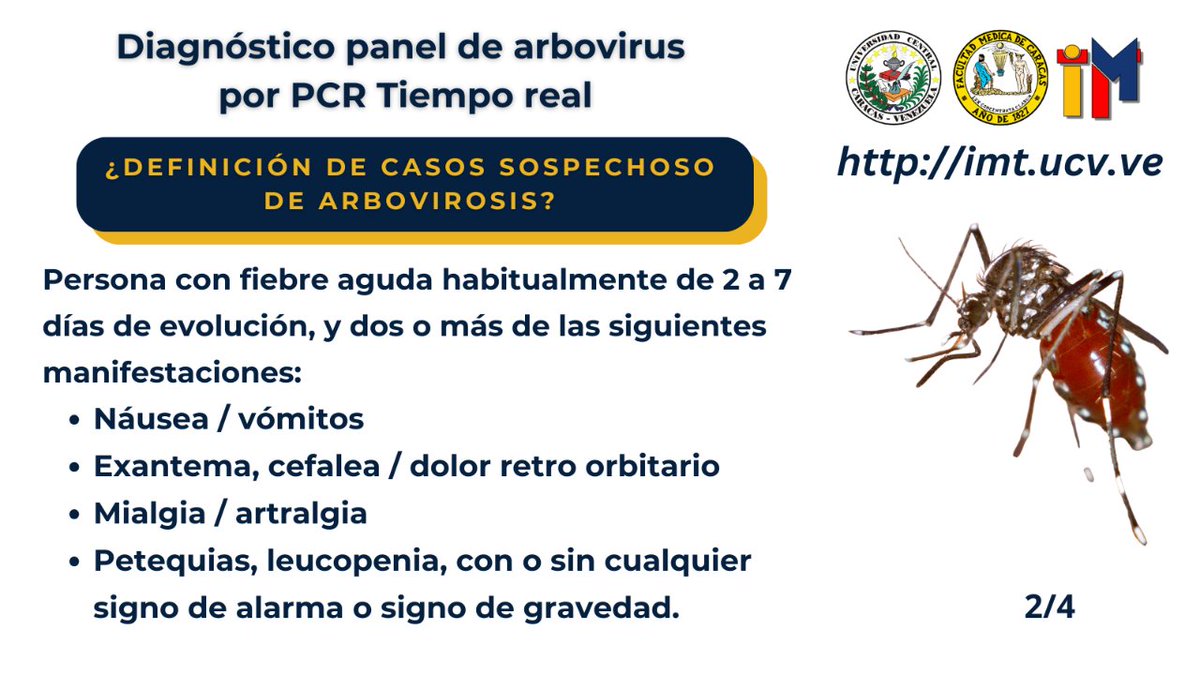 imt_ucv's tweet photo. El @imt_ucv  ofrece  una nueva tecnología para detectar en tiempo real la presencia de #dengue, #zika y #chikungunya. Esta avanzada herramienta de diagnóstico científico contribuirá a mejorar la detección y prevención de estas enfermedades. #imt #arbovirosis #tiemporeal https://t.co/cOxNmCzJZx