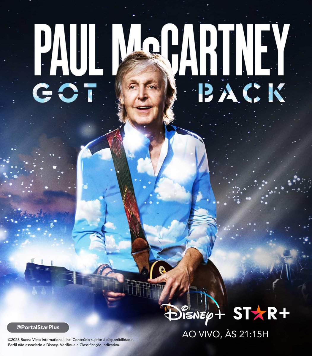 PortalHuluBR's tweet photo. É HOJE, Ao Vivo direto do Maracanã - Rio de Janeiro 🇧🇷
#PaulMcCartneyGotBack, às 21:15h no #DisneyPlus e #StarPlus.
#PaulNoDisneyPlus #StarPlusLive #StarPlusBR #GotBackTour #PaulMcCartney https://t.co/SoaBjV2obW