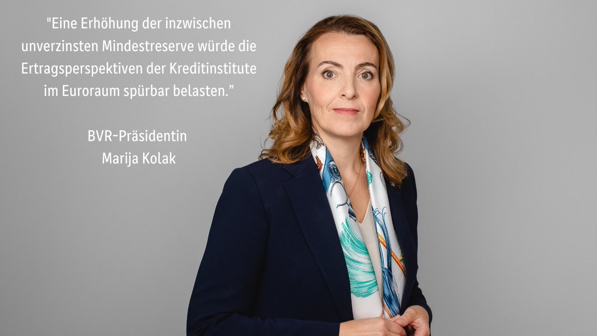 BVR-Präsidentin Marija Kolak, federführend für die DK, weist im heutigen Gastbeitrag in der <a href="/boersenzeitung/">Börsen-Zeitung</a> auf die negativen Auswirkungen einer Erhöhung der #Mindestreserve auf z.B. die Kreditvergabe hin. boersen-zeitung.de/banken-finanze…