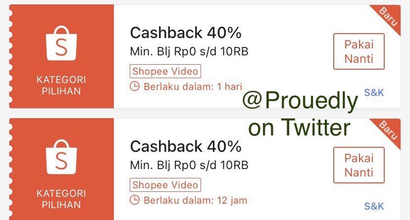 prouedly's tweet photo. Lagi on nih, yok titip shopee video lgsg drop link produknya di rep/dm👇🏻😍
📌FREE / GRATIS / NO FEE 
📌bisa request banyak link 

#zonaba #zonauang #zonajajan https://t.co/C9aRPu0ZEp