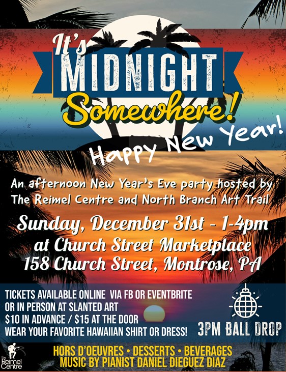 Ring in 2024 and be home before the sun sets at 'It's Midnight Somewhere' at the Reimel Centre in Montrose, PA!
visitsusqco.com/?utm_campaign=…

#happynewyear #visitsusqco #itsmidnightsomewhere #reimelcentre #montrosepa #susqcocelebration