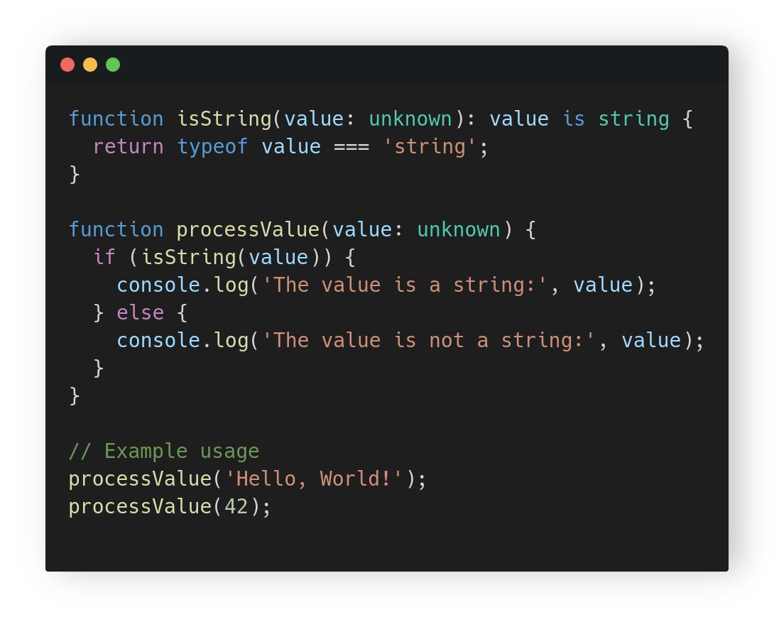 geezy_tim's tweet image. Just discovered that you can narrow down types in TypeScript using type guards! It's a game-changer for avoiding unexpected runtime errors. 😎 Always validate your types, folks! #TypeScript #CodingTip #WebDev #TypeGuards