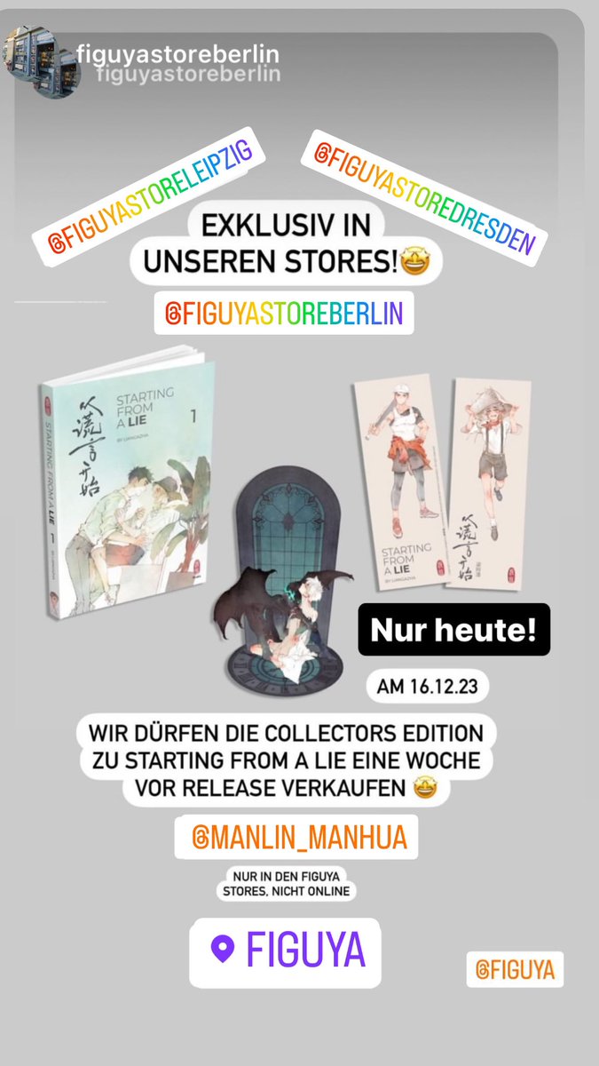 pretty_sile's tweet photo. Nur heute!!!! Aktion mit @ManlinVerlag 

#figuya #figuyastore #figuyastoreberlin #figuyastoreleipzig #figuyastoreberlin #manlinverlag #startingfromalie #diestadtderfreude https://t.co/BosBTAg8Wk