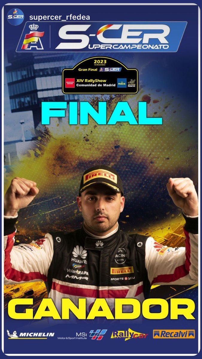 🏆🏁 V I C T O R I A ‼️ ¡Nos hemos impuesto ante Jan Solans en la final del RallyShow de Madrid! Muchas gracias a todo el equipo, patrocinadores y aficionados que si habéis acercado, y por supuesto a todos los que nos siguen desde la distancia animando. ¡Nos vemos en 2024! 🔴👊