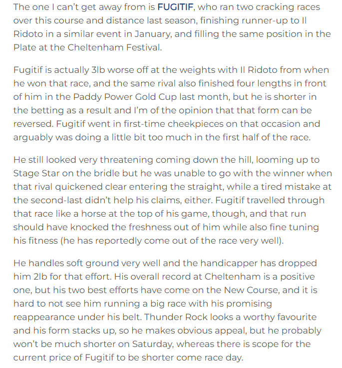 😍It's another 𝗪𝗲𝗲𝗸𝗲𝗻𝗱 𝗩𝗶𝗲𝘄 winner for our man <a href="/asquith5/">Andrew Asquith</a>! 

🏆 Fugitif, advised at 10/1, lands a thrilling renewal of the December Gold Cup at <a href="/CheltenhamRaces/">CheltenhamRacecourse</a>!