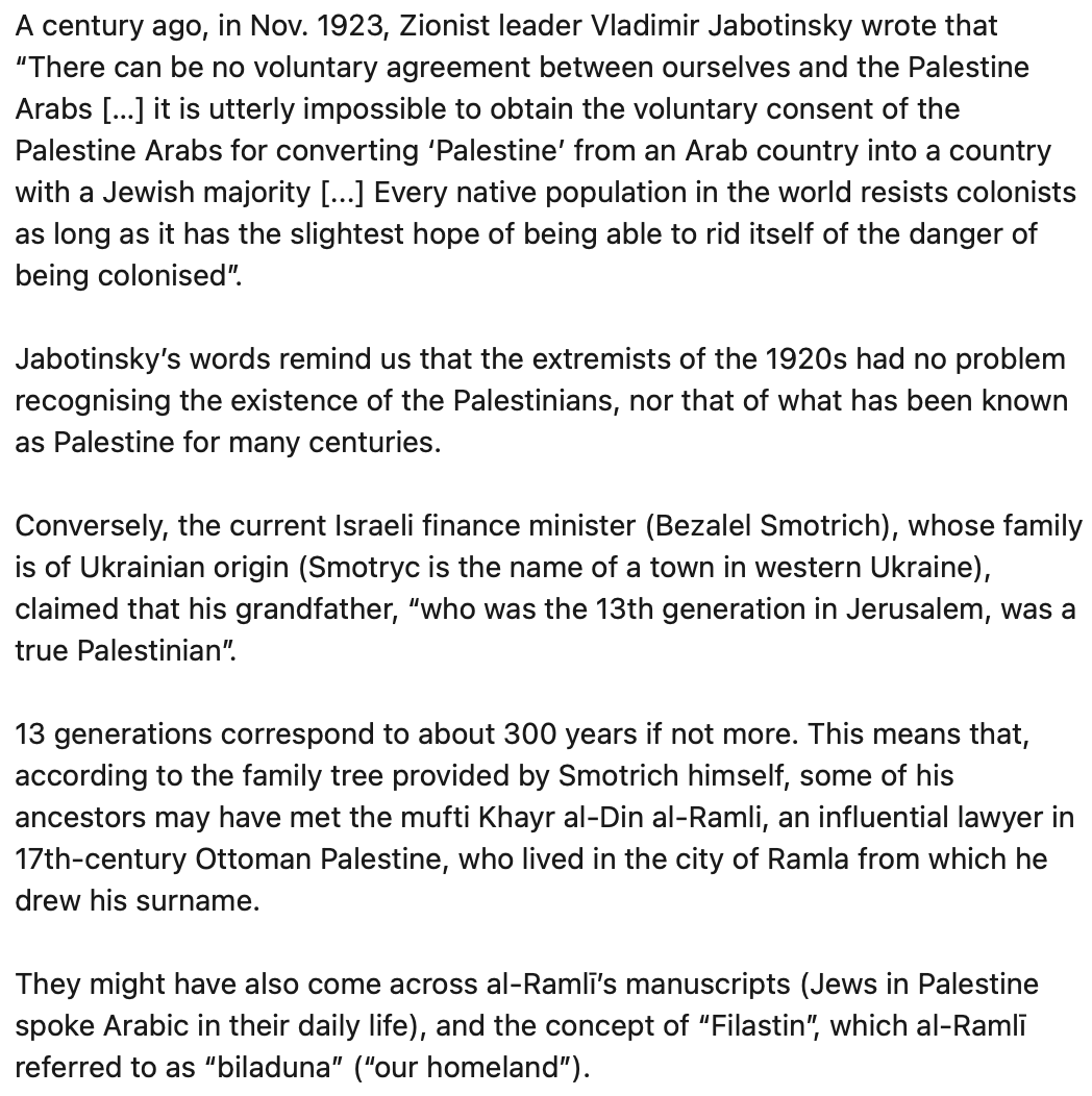 "There was never a #State named #Palestine".
Those who write sentences like this think that, in doing so, they undermine the Palestinians' right to their land.
What they actually show in doing so is that they come from Western countries &amp; apply (what were) Western concepts..
1/2