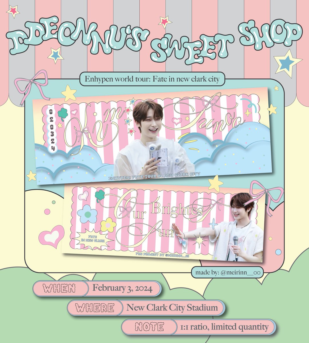 𝒹𝒹𝑒♡𝓃𝓊’𝓈 𝓈𝓌𝑒𝑒𝓉 𝓈𝒽❁𝓅 #FATE_IN_NEWCLARKCITY #ENHYPEN #ENHYPEN_SUNOO 
 
★ banner giveaway by <a href="/meirinn__00/">mei 𝜗𝜚 saw enha .ᐟ semi ia</a> ★

╰ mbf, like &amp; rt 
╰ 1:1 only, limited but open for donations
╰ dm for trades 💌

꒰ other details will be posted under ꒱