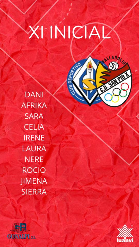 ♀️REGIONAL FEMENINO
Hoy nuestro femenino se desplazó a Soria para jugar su partido aplazado de la J12. 
Muchas bajas de nuevo para este encuentro, nuevas lesiones,gente no recuperada pero vamos con ganas de hacer un buen partido. Este es nuestro 11.
#SANPIOFEM♥️
#SANPIOSANJOSE⚽️